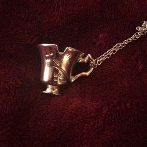 Chip teacup necklace beauty and the beast themed